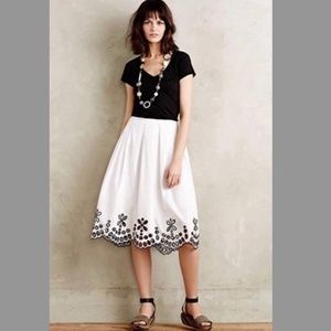 New wit Tags - Anthropologie Poplin Eyelet Skirt - Size 8